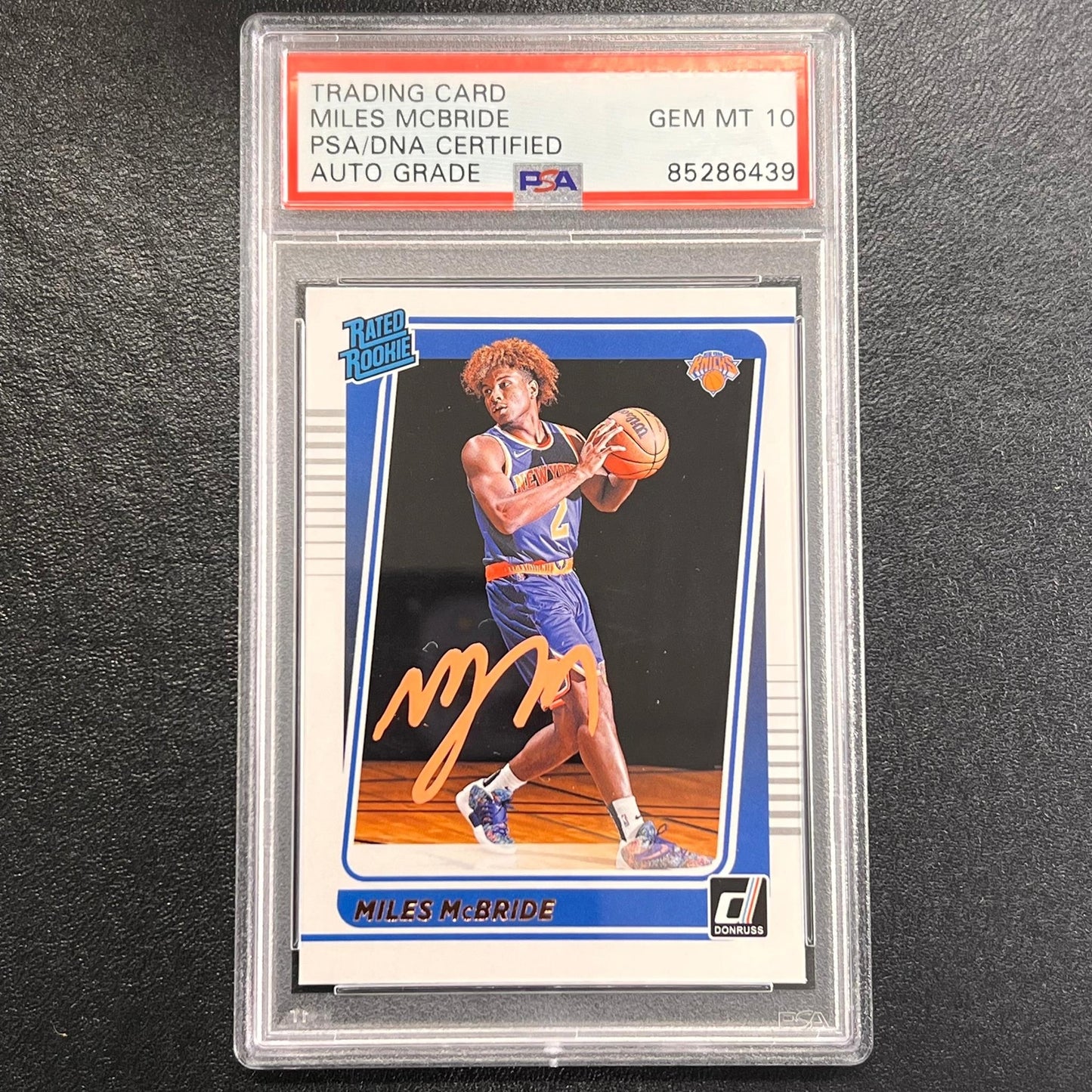 2021-22 Panini Donruss Optic Rated Rookie #224 Miles McBride Signed Card PSA AUT