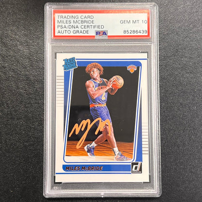 2021-22 Panini Donruss Optic Rated Rookie #224 Miles McBride Signed Card PSA AUT