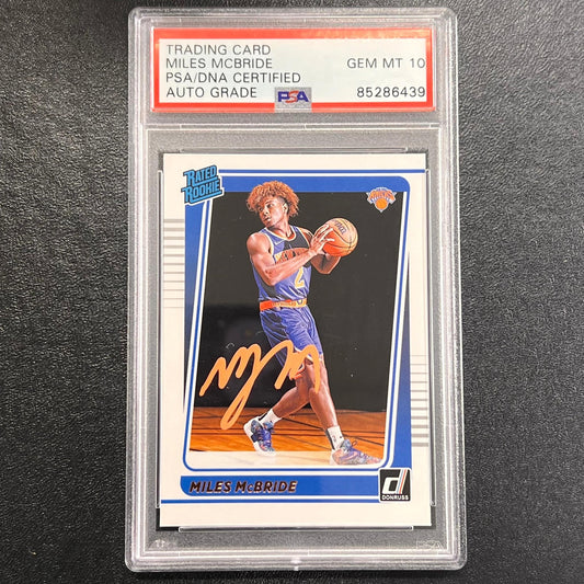 2021-22 Panini Donruss Optic Rated Rookie #224 Miles McBride Signed Card PSA AUT
