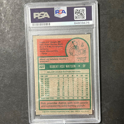 1975 Topps #227 Bob Watson Signed Card PSA Slabbed Auto Astros