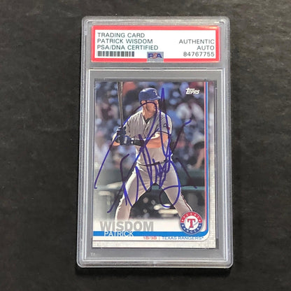 2019 Topps Team Edition #TR-5 Patrick Wisdom Signed Card AUTO PSA Slabbed Ranger