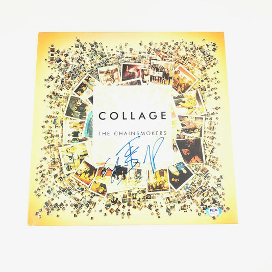 ALEX PALL ANDREW TAGGART signed The Chainsmokers' Collage LP Vinyl PSA/DNA Album