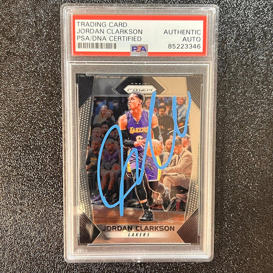 2017-18 Panini Prizm #286 Jordan Clarkson Signed Card AUTO PSA Slabbed Lakers