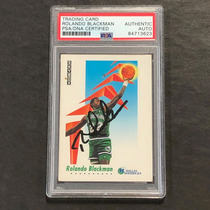 1991-92 Skybox #57 Rolando Blackman Signed Card AUTO PSA Slabbed Mavericks