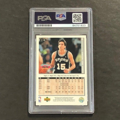 1993-94 Upper Deck Collector's Choice #115 Vinny Del Negro Signed Card Auto PSA
