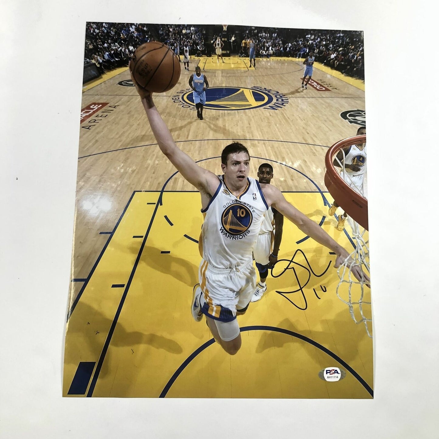 David Lee signed 11x14 photo PSA/DNA Golden State Warriors Autographed