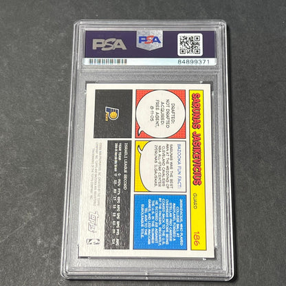2005 Topps #186 RC Sarunas Jasikevicius Signed Card AUTO PSA Slabbed Pacers