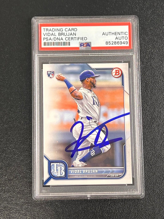 2022 Topps RC #71 Vidal Brujan Signed Card AUTO PSA/DNA Slabbed Rays