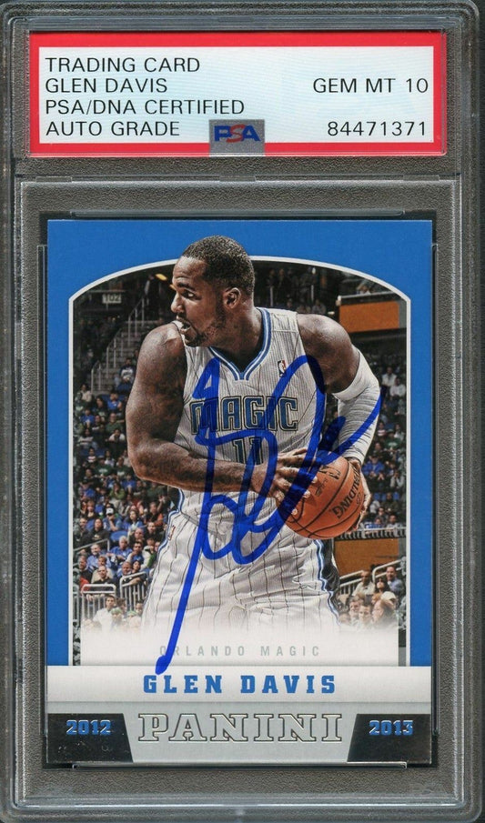 2012-13 Panini Basketball #65 Glen Davis Signed Card AUTO 10 PSA/DNA Slabbed Mag