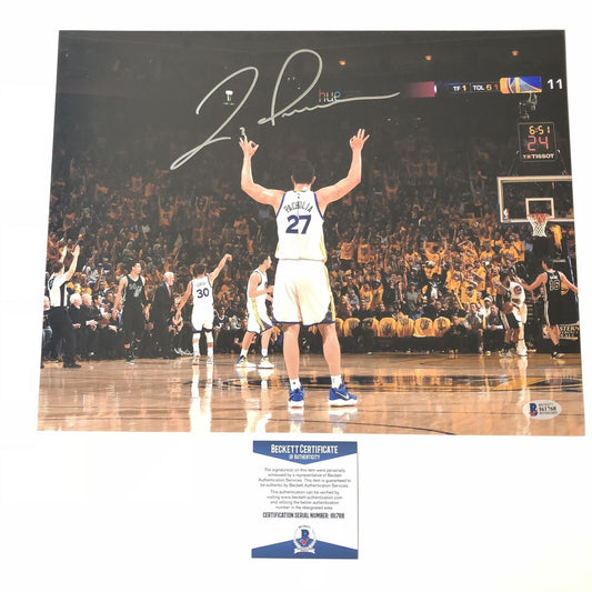 Zaza Pachulia signed 11x14 photo BAS Beckett Golden State Warriors Autographed