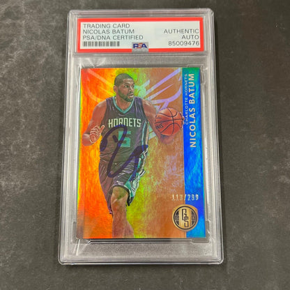 2015-16 Panini Gold Standard #67 Nicolas Batum Signed Card AUTO PSA Slabbed Horn