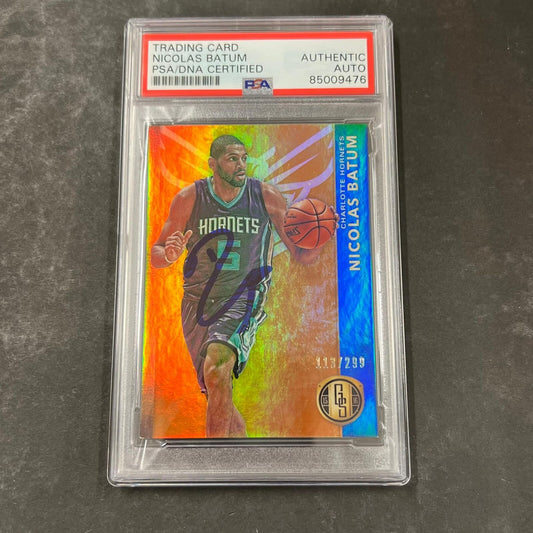 2015-16 Panini Gold Standard #67 Nicolas Batum Signed Card AUTO PSA Slabbed Horn