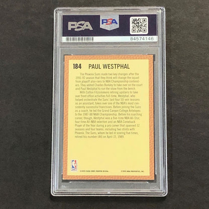 1992-93 Fleer #184 Paul Westphal Signed Card Auto PSA Slabbed Suns