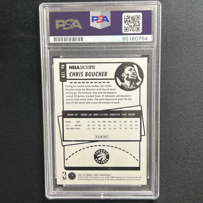 2021-22 Panini Hoops #129 Chris Boucher Signed Card AUTO 10 PSA Slabbed Raptors