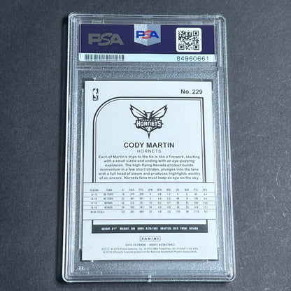 2019-20 NBA Hoops #229 Cody Martin Signed Card AUTO PSA/DNA Slabbed RC Hornets