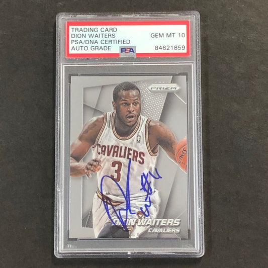 2014-15 Panini Prizm #111 Dion Waiters Signed Card AUTO 10 PSA Slabbed Cavaliers