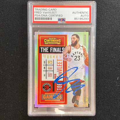 2020-21 Panini Contenders #90 Fred VanVleet Signed Card AUTO PSA Slabbed Raptors