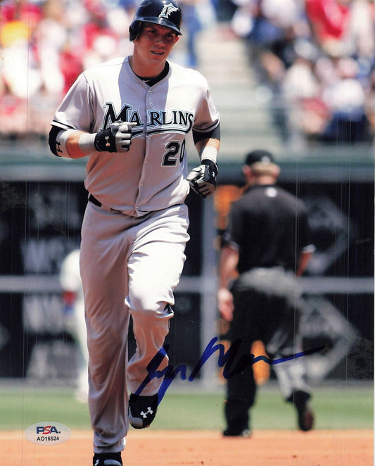 LOGAN MORRISON Signed 8x10 Photo PSA/DNA Miami Marlins Autographed