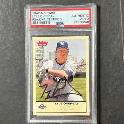 2005 Fleer #279 Lyle Overbay Signed Card PSA/DNA Slabbed Auto Brewers