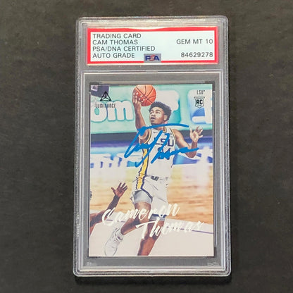 2021-22 Panini Chronicles Draft Picks #90 Cameron Thomas Signed Card  AUTO 10 PS