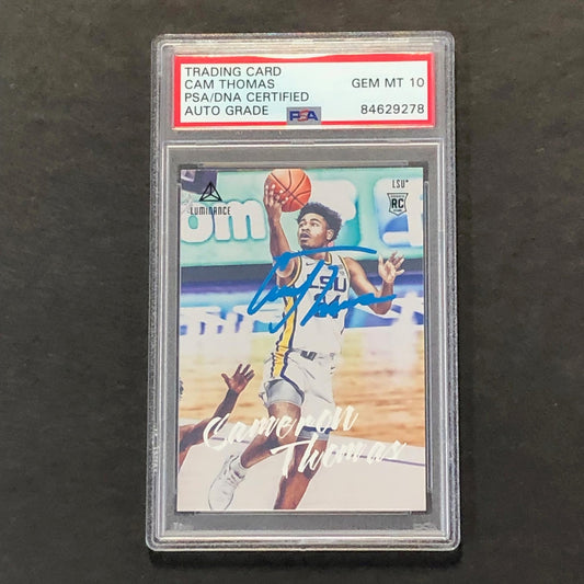 2021-22 Panini Chronicles Draft Picks #90 Cameron Thomas Signed Card  AUTO 10 PS