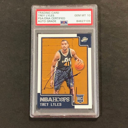 2015-16 NBA Hoops #263 Trey Lyles Signed AUTO 10 PSA Slabbed RC Jazz