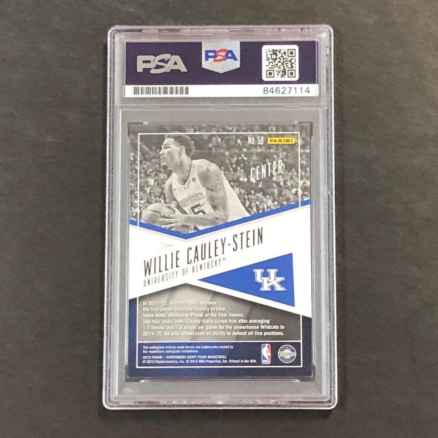 2015-16 Contenders Draft Picks #50 Willie Cauley-Stein Signed Card AUTO GRADE 10