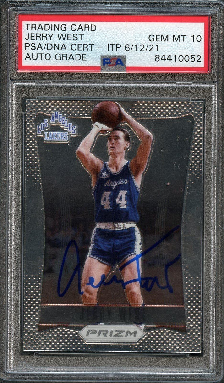 2012-13 Panini Prizm #172 JERRY WEST Signed Card Auto 10 PSA Slabbed Lakers