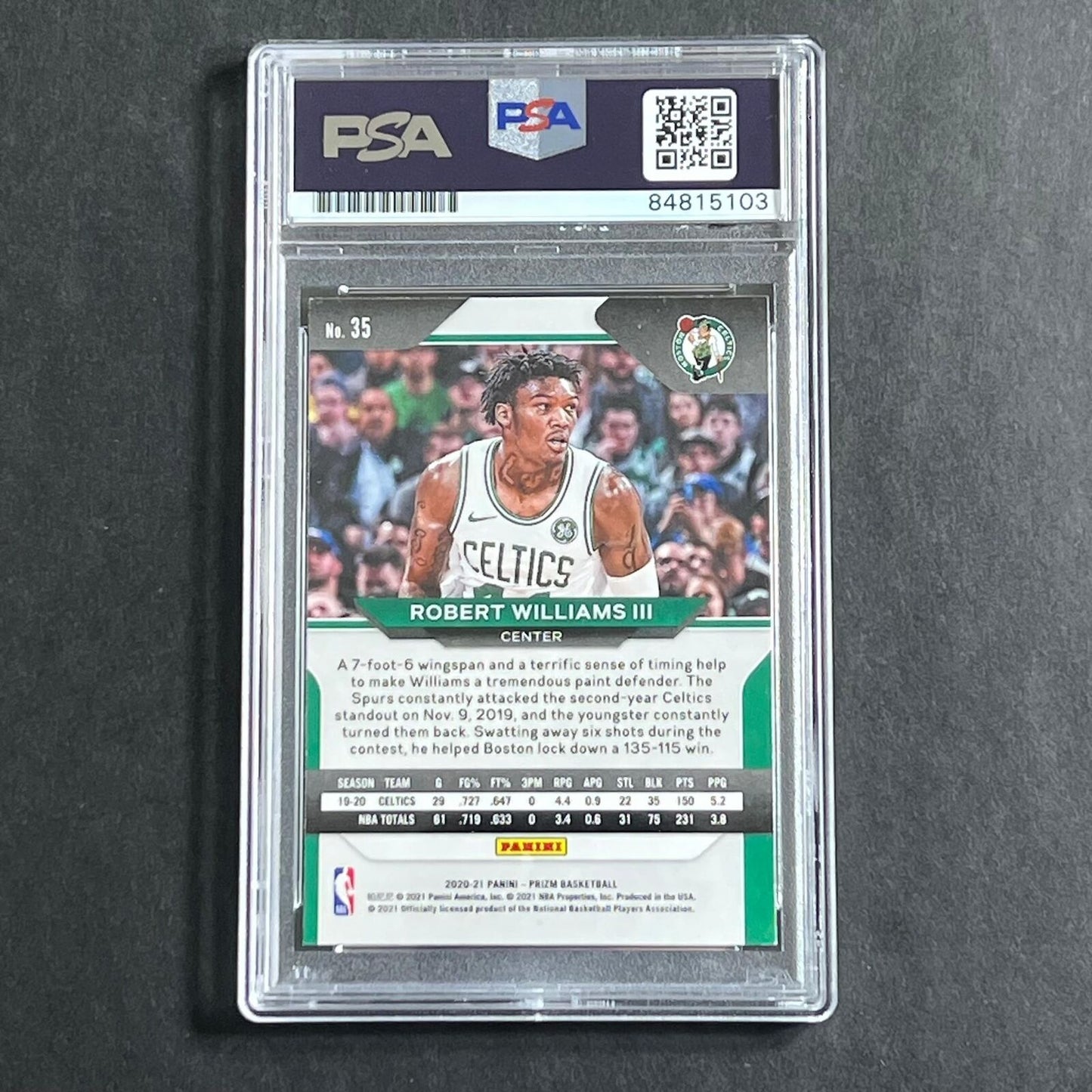 2020-21 Panini Prizm #35 Robert Williams III Signed Card PSA Slabbed Auto Grade