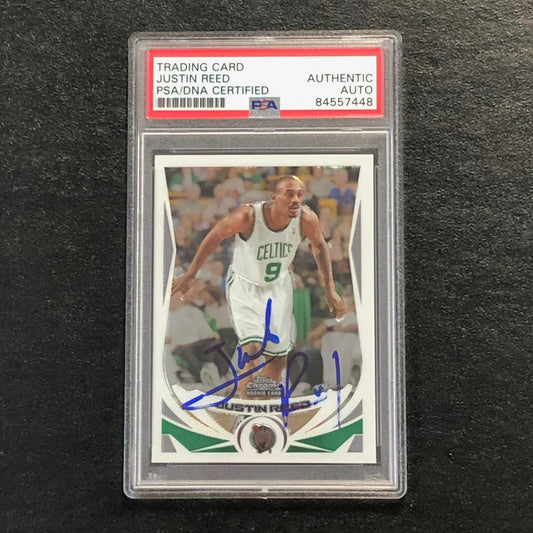 2004-05 Topps Chrome #209 Justin Reed Signed Card AUTO PSA Slabbed RC Celtics