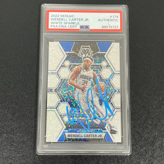 2022-23 Panini Mosaic #174 Wendell Carter Jr Signed Card PSA/DNA AUTO Slabbed Ma