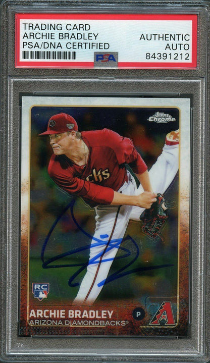 2015 Topps Chrome #96 Archie Bradley Signed Card PSA Slabbed Auto Rookie RC Dbac