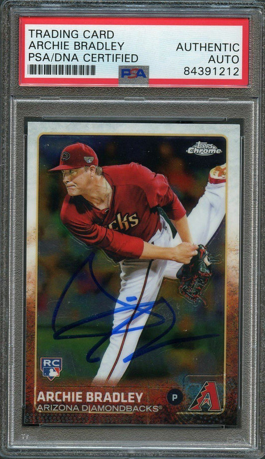 2015 Topps Chrome #96 Archie Bradley Signed Card PSA Slabbed Auto Rookie RC Dbac