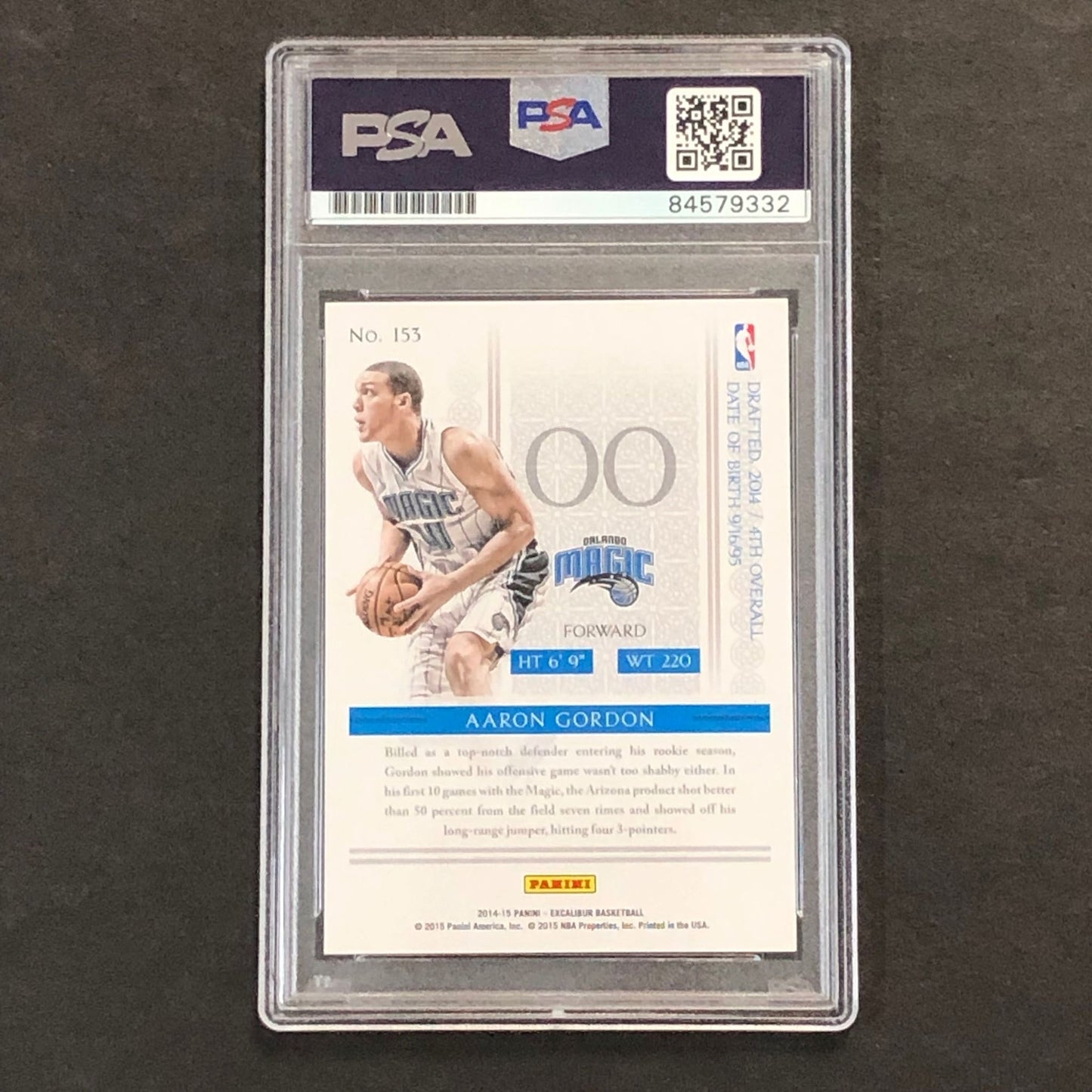 2014-15 Panini Excalibur #153 Aaron Gordon Signed Card AUTO 10 PSA Slabbed RC Ma