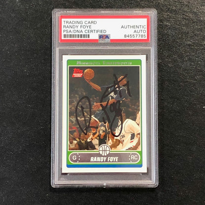 2006-07 Topps #250 Randy Foye Signed Card AUTO PSA Slabbed RC Minnesota Timberwo