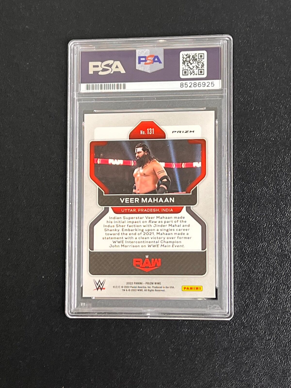 2022 Panini Select WWE RC #131 Veer Mahaan Signed Rookie Card AUTO PSA/DNA Slabb