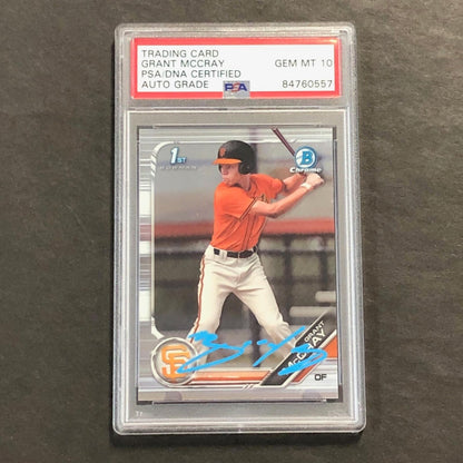 2019 Bowman #BDC-4 Grant McCray Signed Card PSA Slabbed Auto 10 Giants