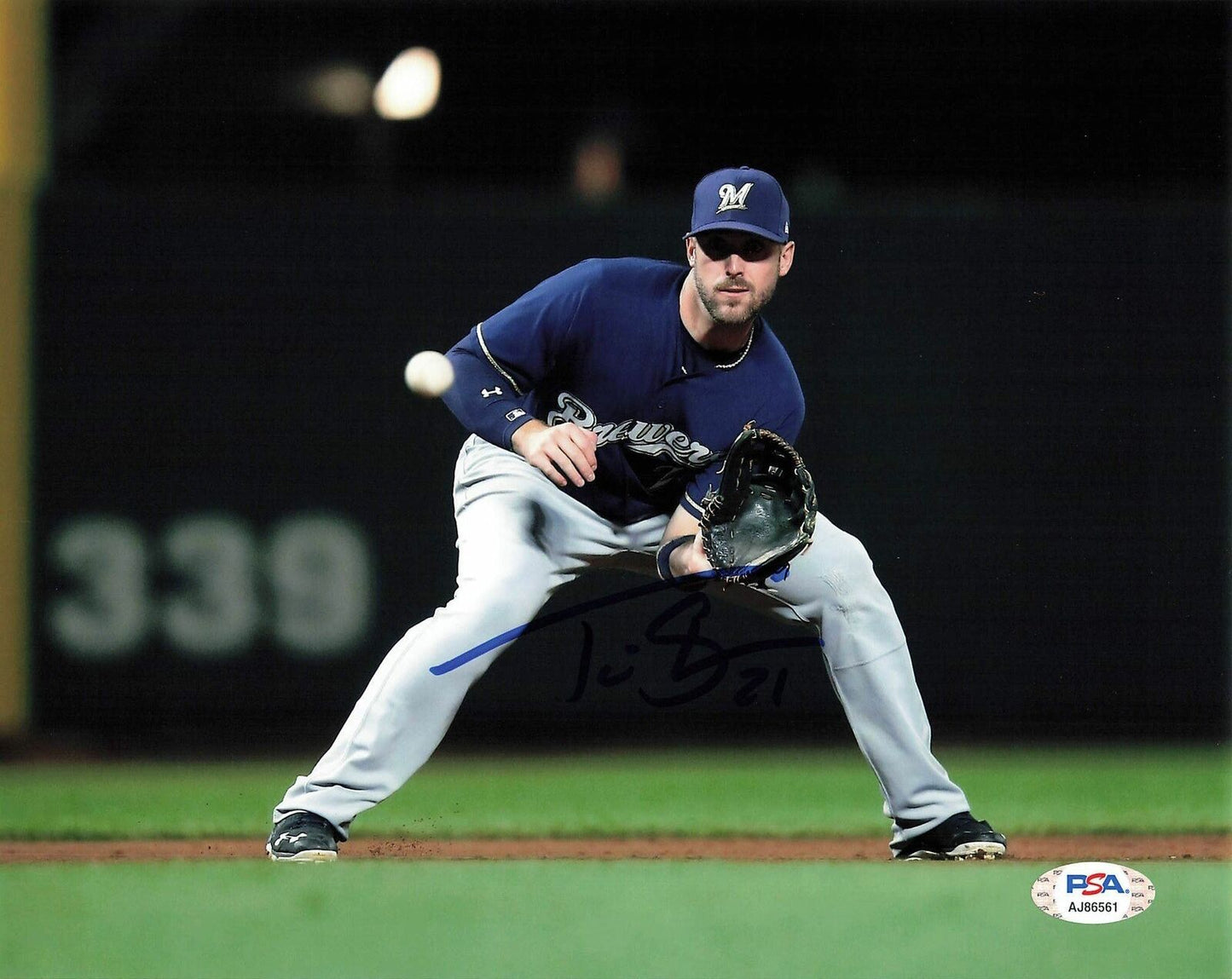 Travis Shaw signed 8x10 photo PSA/DNA Milwaukee Brewers Autographed