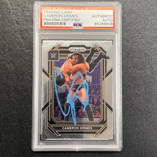 2023 Panini Prizm NXT #181 Cameron Grimes Signed Card PSA/DNA Slabbed AUTO WWE