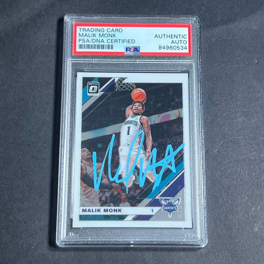 2019-20 Panini Donruss Optic #14 Malik Monk Signed Card AUTO PSA Slabbed Hornets