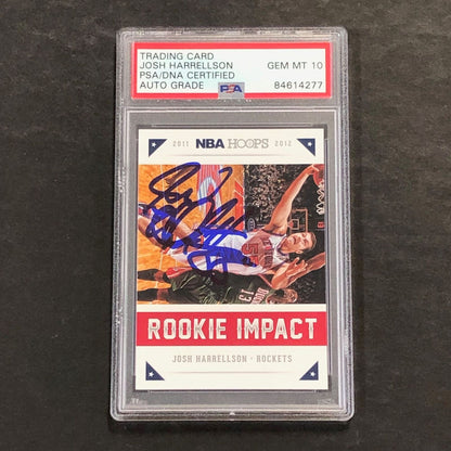 2012-13 NBA Hoops Rookie Impact #17 Josh Harrellson Signed Card AUTO 10 PSA Slab