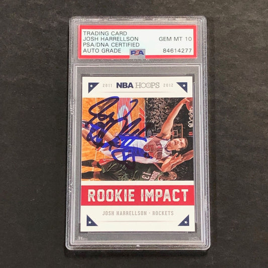 2012-13 NBA Hoops Rookie Impact #17 Josh Harrellson Signed Card AUTO 10 PSA Slab