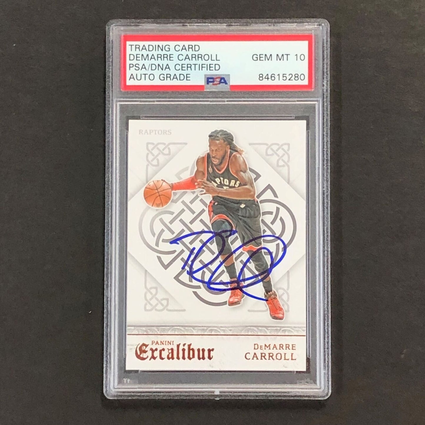 2015-16 Panini Excalibur #4 DeMarre Carroll Signed Card AUTO 10 PSA Slabbed Rapt