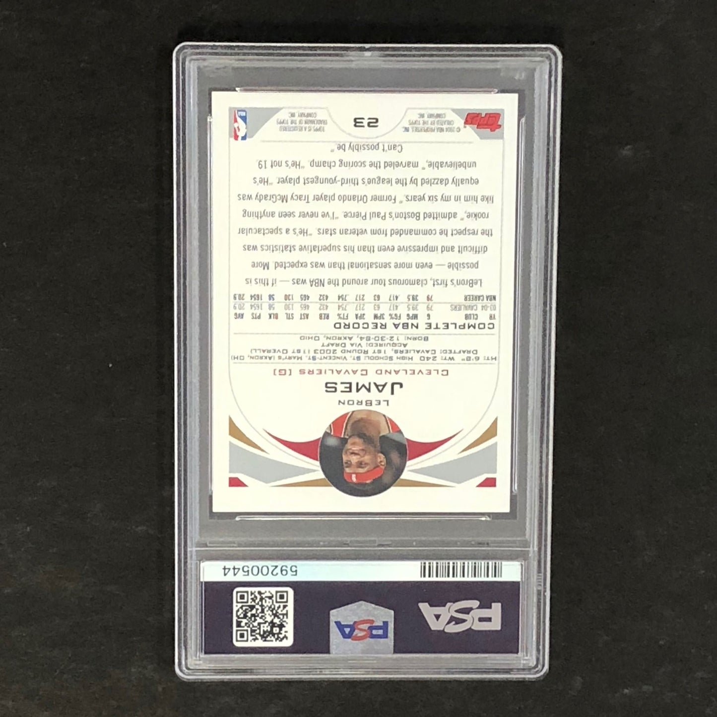 2004 Topps #23 Lebron James PSA 7 NM Cavaliers