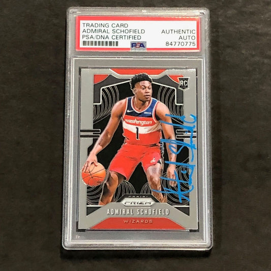2019-20 Panini Prizm #280 Admiral Schofield Signed Card AUTO PSA Slabbed RC Wiza