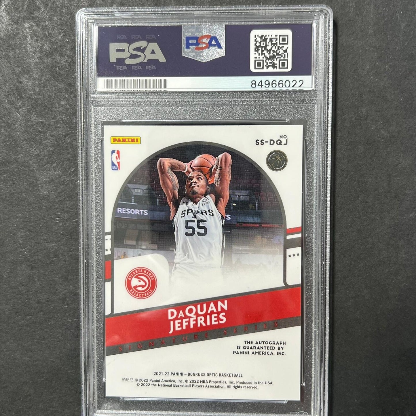 2021-22 Panini Donruss Optic #SS-DJQ Daquan Jefferies Signed Card AUTO PSA Slabb