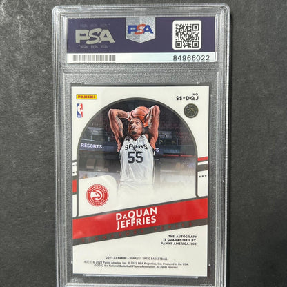 2021-22 Panini Donruss Optic #SS-DJQ Daquan Jefferies Signed Card AUTO PSA Slabb