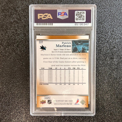 2007 Upper Deck #331 PATRICK MARLEAU signed card PSA/DNA San Jose Sharks Slabbed