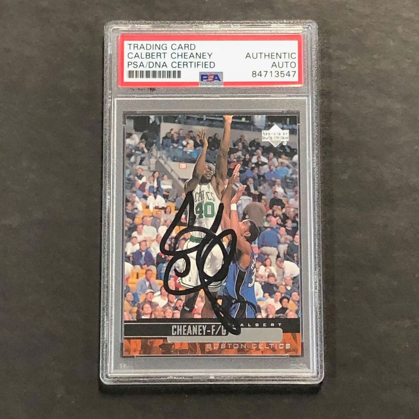 1998-99 Upper Deck #186 Calbert Cheaney Signed Card PSA Slabbed Celtics