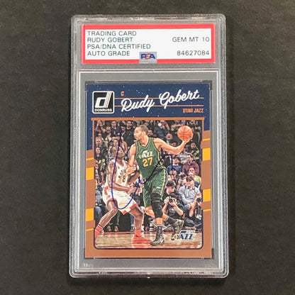 2016 Donruss #50 Rudy Gobert Signed Card AUTO PSA Slabbed Jazz